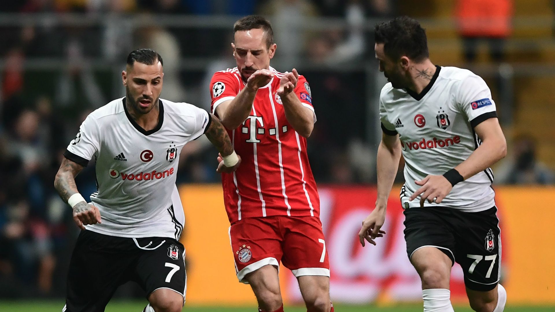 Ricardo Quaresma Franck Ribery Gokhan Gonul Besiktas Bayern Munich UCL 03142018