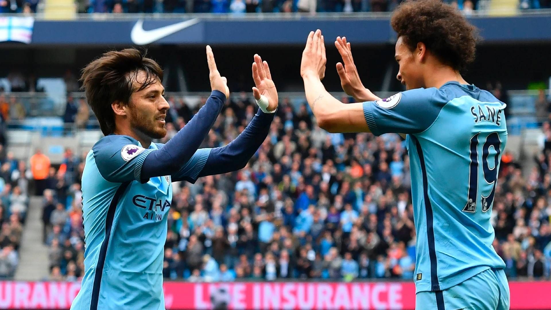 Leroy Sane David Silva Manchester City