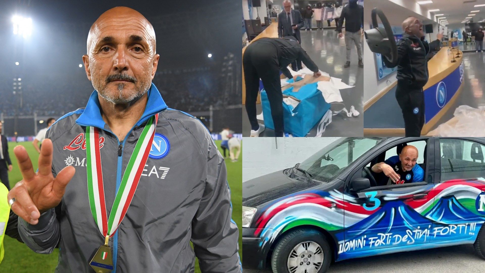 Luciano Spalletti Napoli Fiat Panda steering wheel