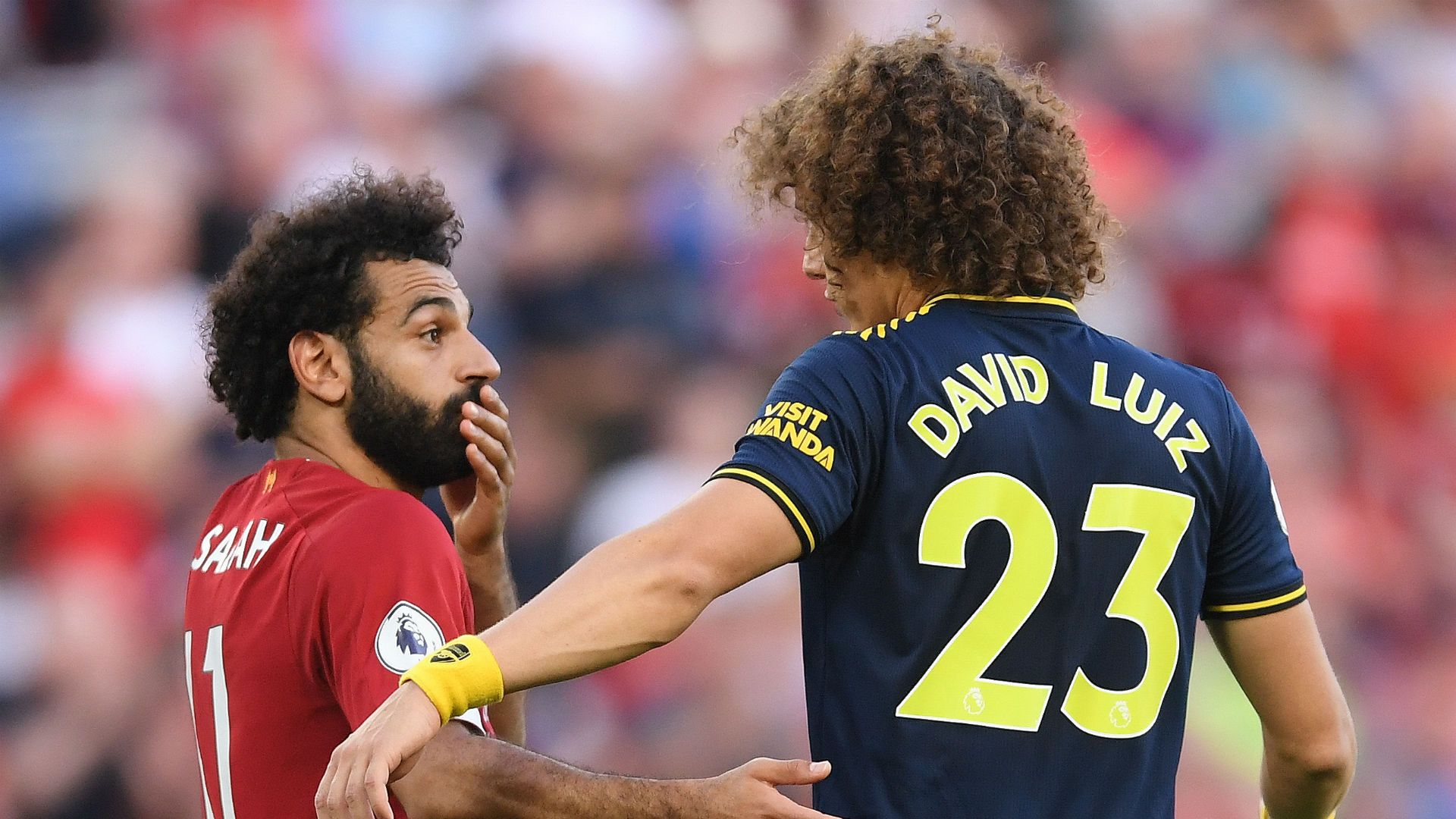 Mohamed Salah David Luiz Liverpool Arsenal
