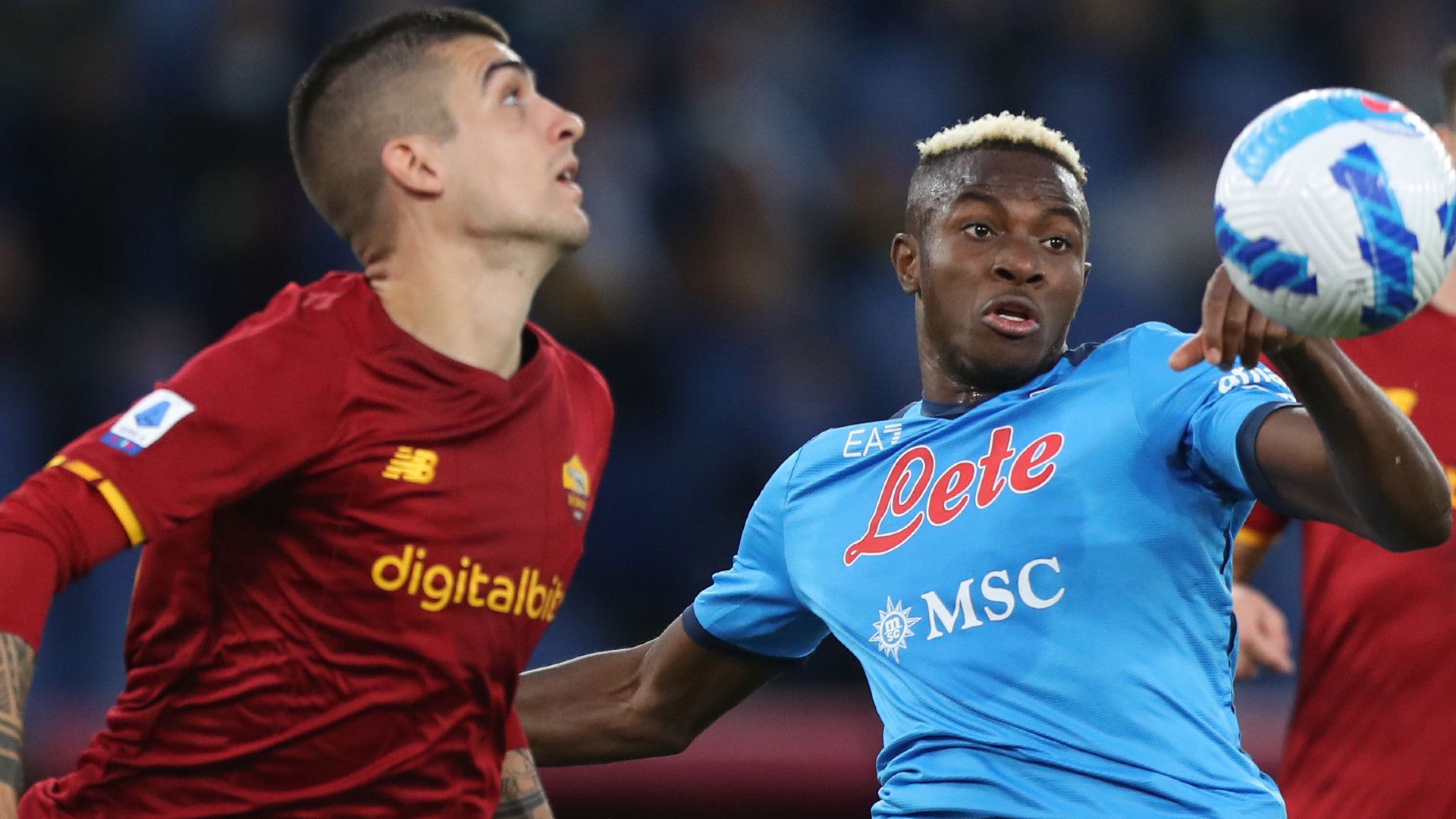 Mancini Osimhen Roma Napoli Serie A