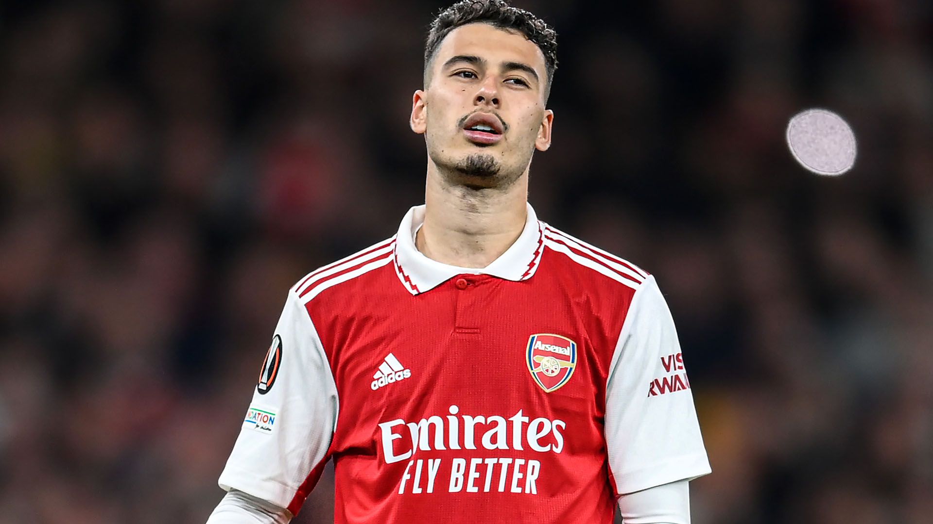 Gabriel Martinelli react Arsenal Sporting 2022-23
