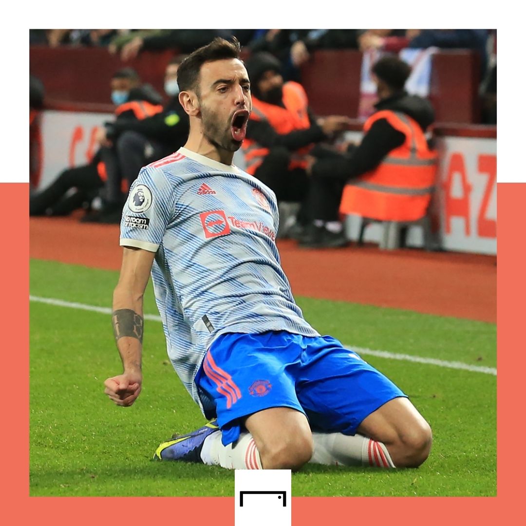 Bruno Fernandes Manchester United Aston Villa Premier League 2021-22 GFX