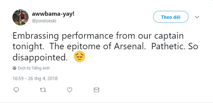Arsenal draw's reaction