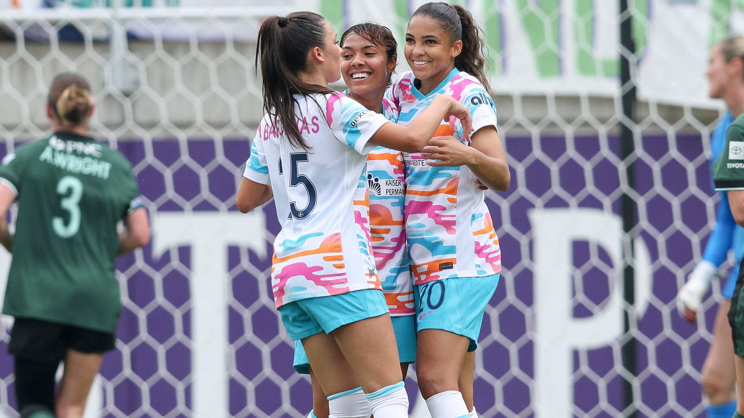 Melanie Barcenas, Gia Corley and Delphine Cascarino, San Diego Wave FC