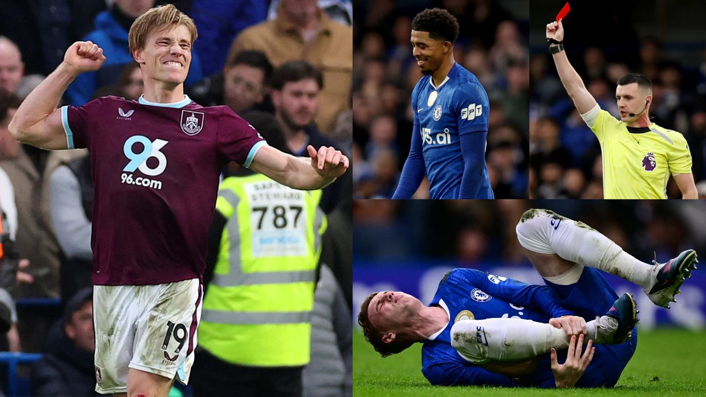 Wesley Fofana é expulso, Chelsea perde para Burnley e sofre no Campeonato Inglês