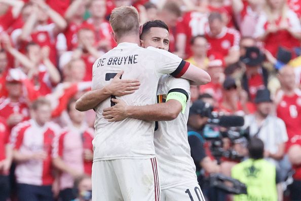 Kevin De Bruyne Eden Hazard; Denmark vs Belgium