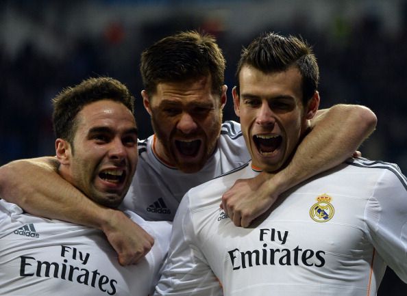 DANI CARVAJAL XABI ALONSO GARETH BALE REAL MADRID BORUSSIA DORTMUND CHAMPIONS LEAGUE 04022014