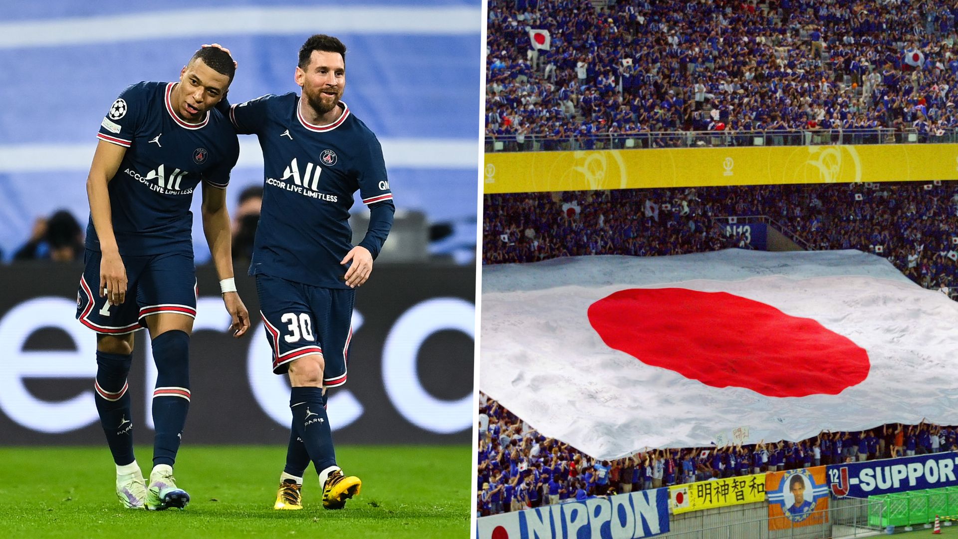 PSG Mbappé Messi Japon stade