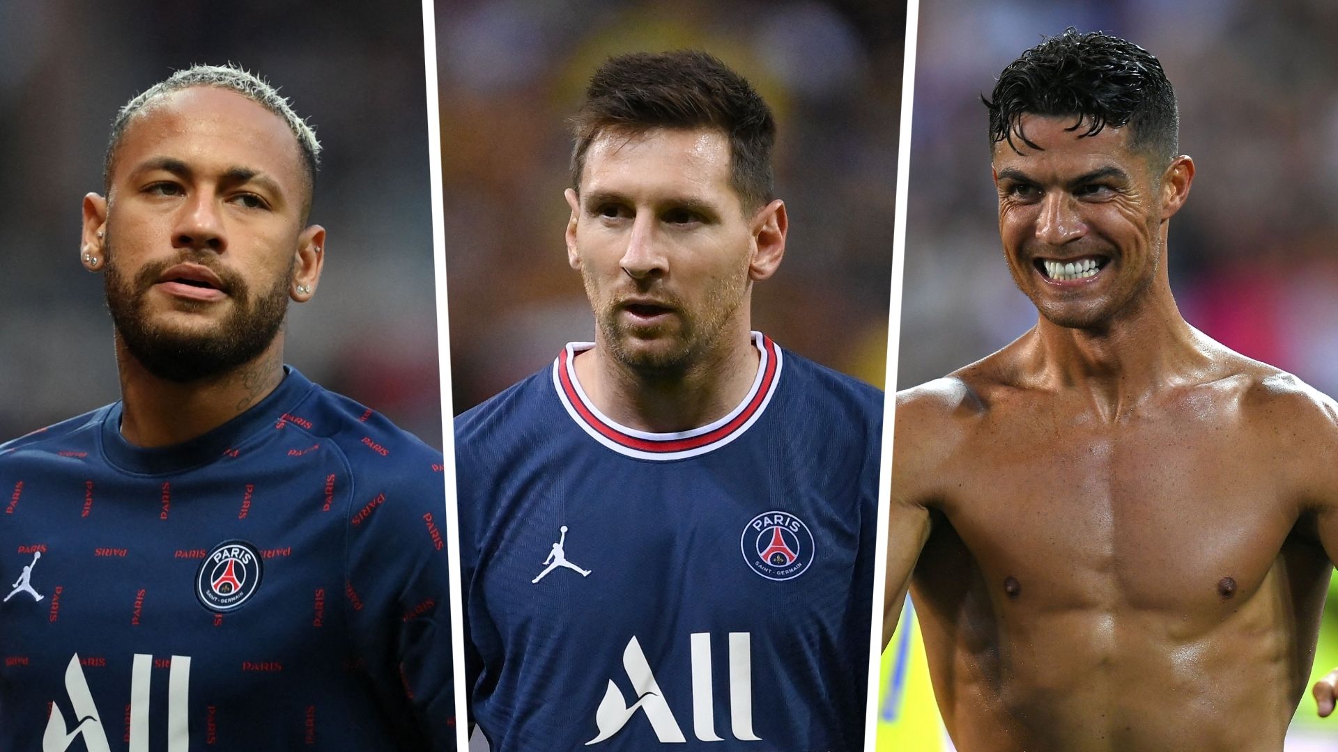 Lionel Messi Neymar Cristiano Ronaldo PSG Juventus Manchester United