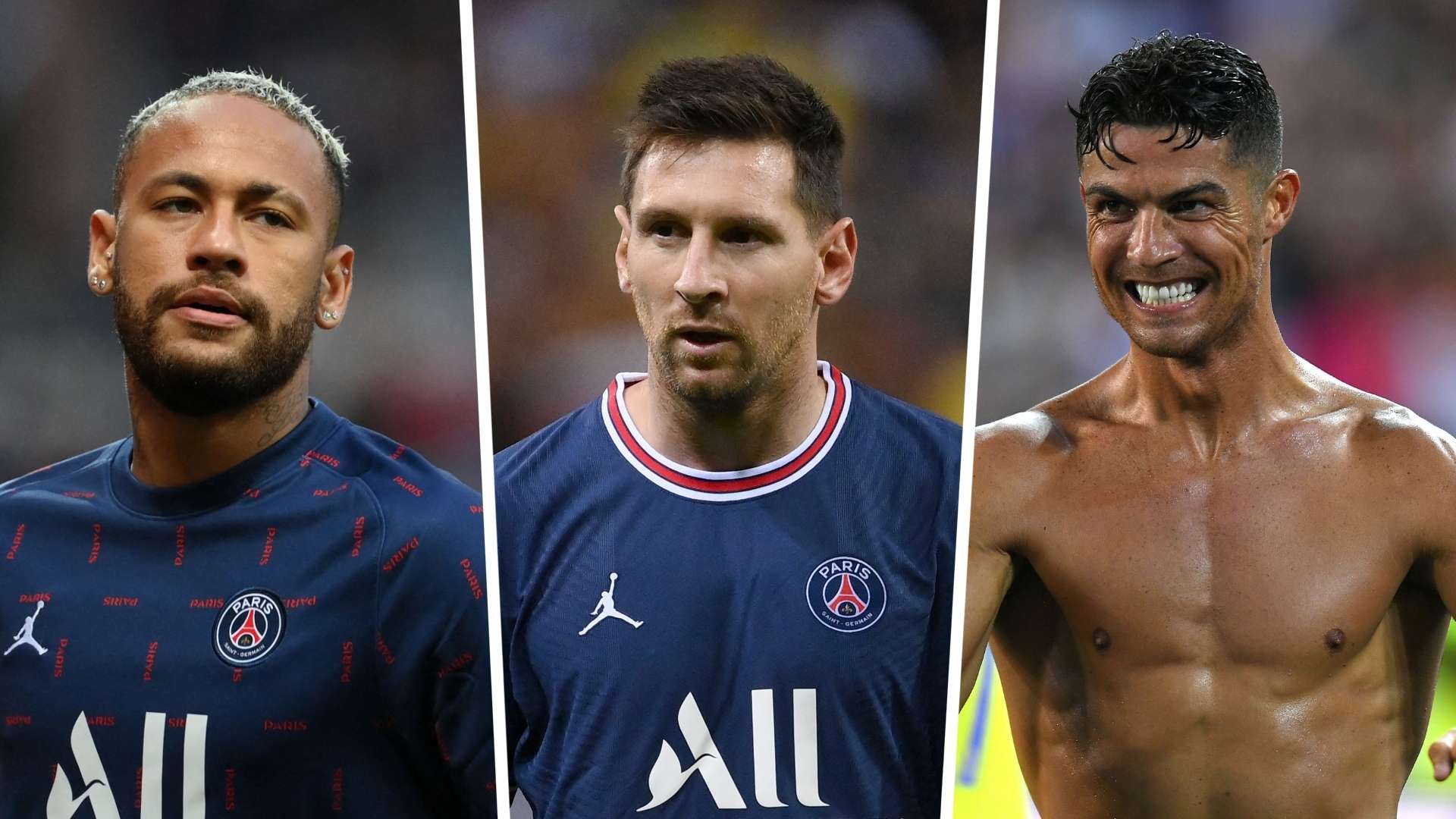 Lionel Messi Neymar Cristiano Ronaldo PSG Juventus Manchester United