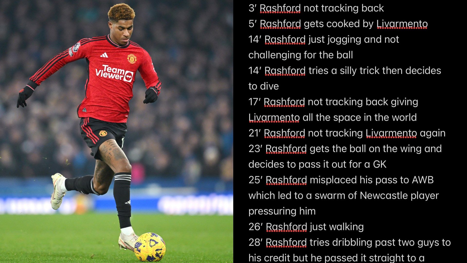Marcus Rashford split 