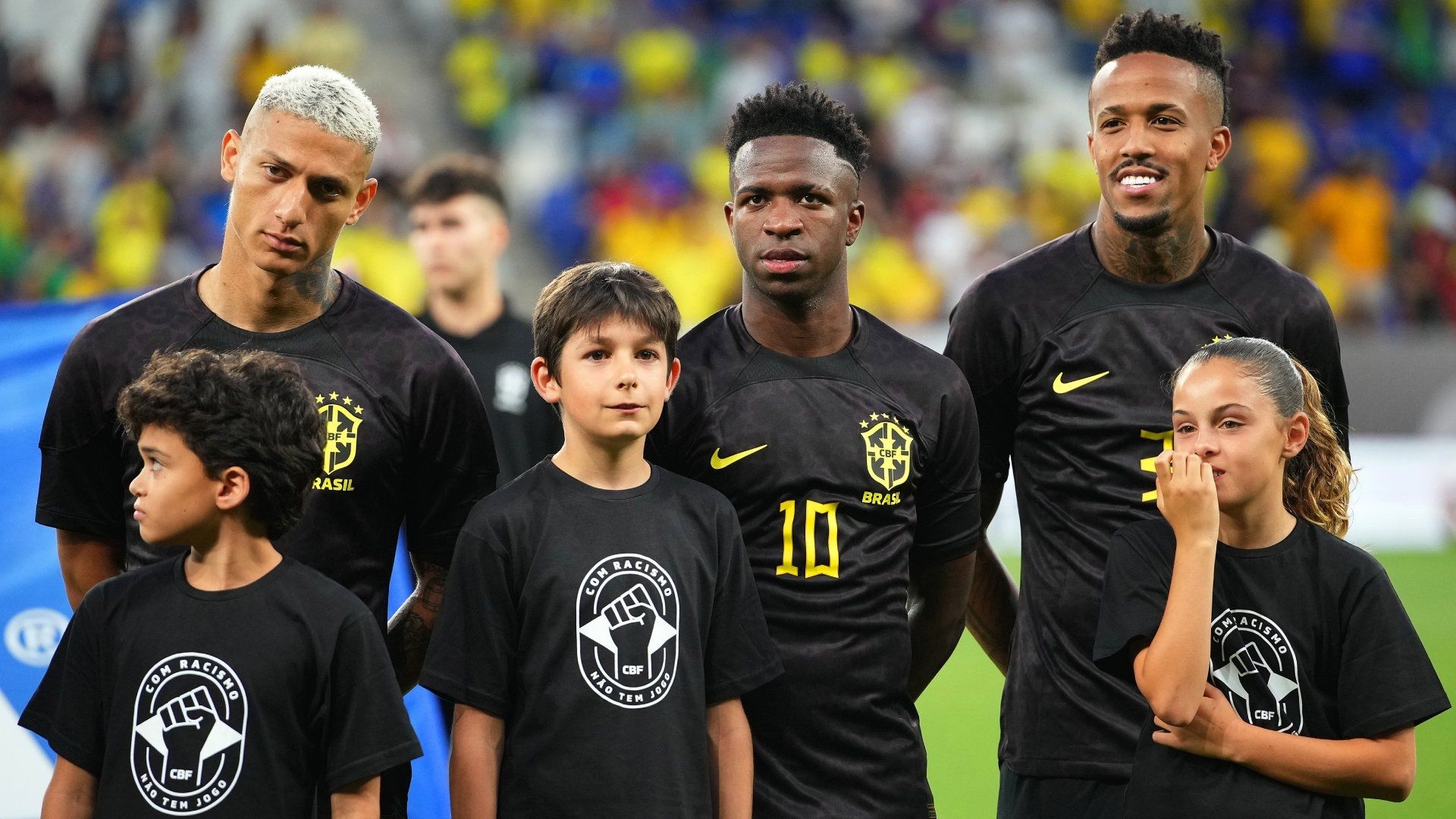 Richarilison Vinicius Junior Eder Militao Brazil all black 2023
