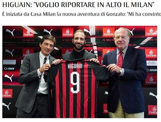 higuain milan official