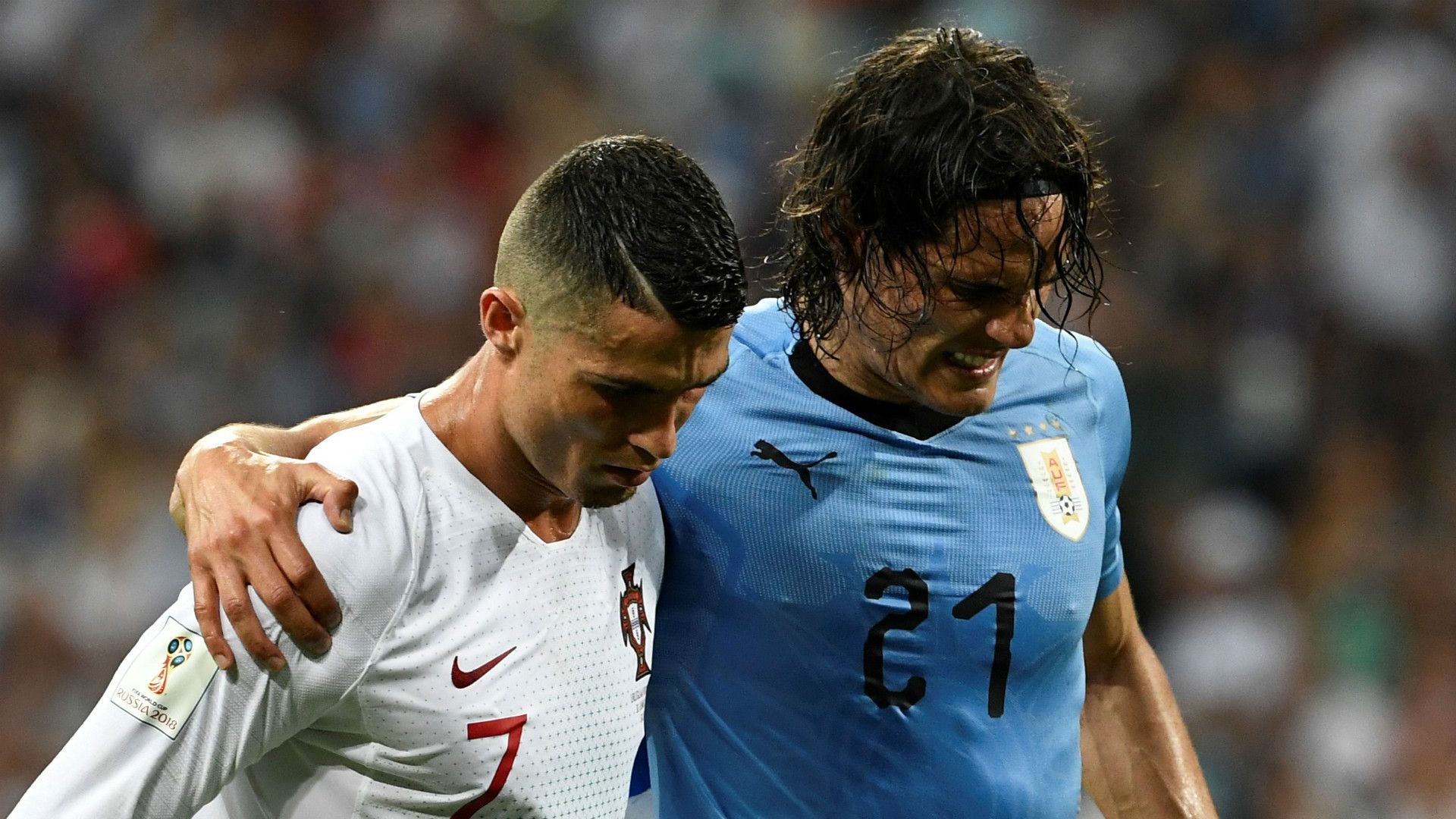 Cristiano Ronaldo Edinson Cavani Portugal Uruguay 2018