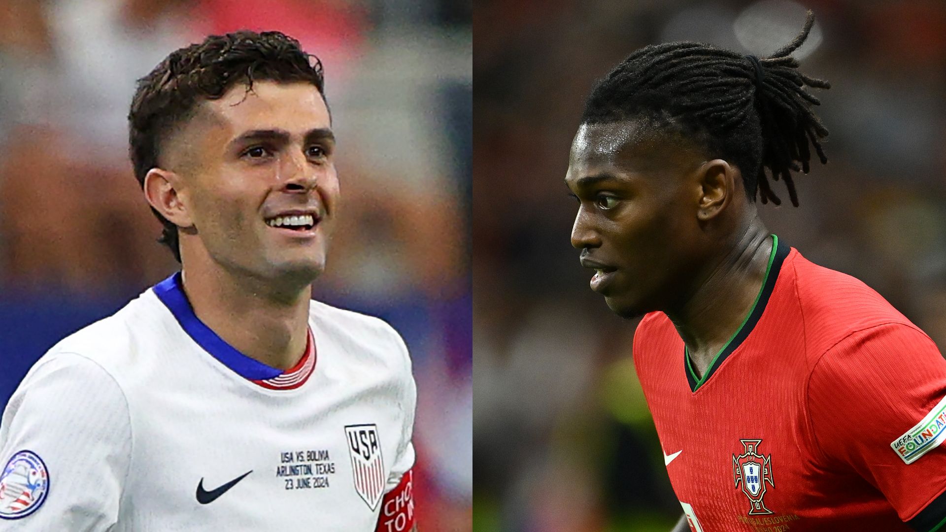 GFX Christian Pulisic Rafael Leao 2024