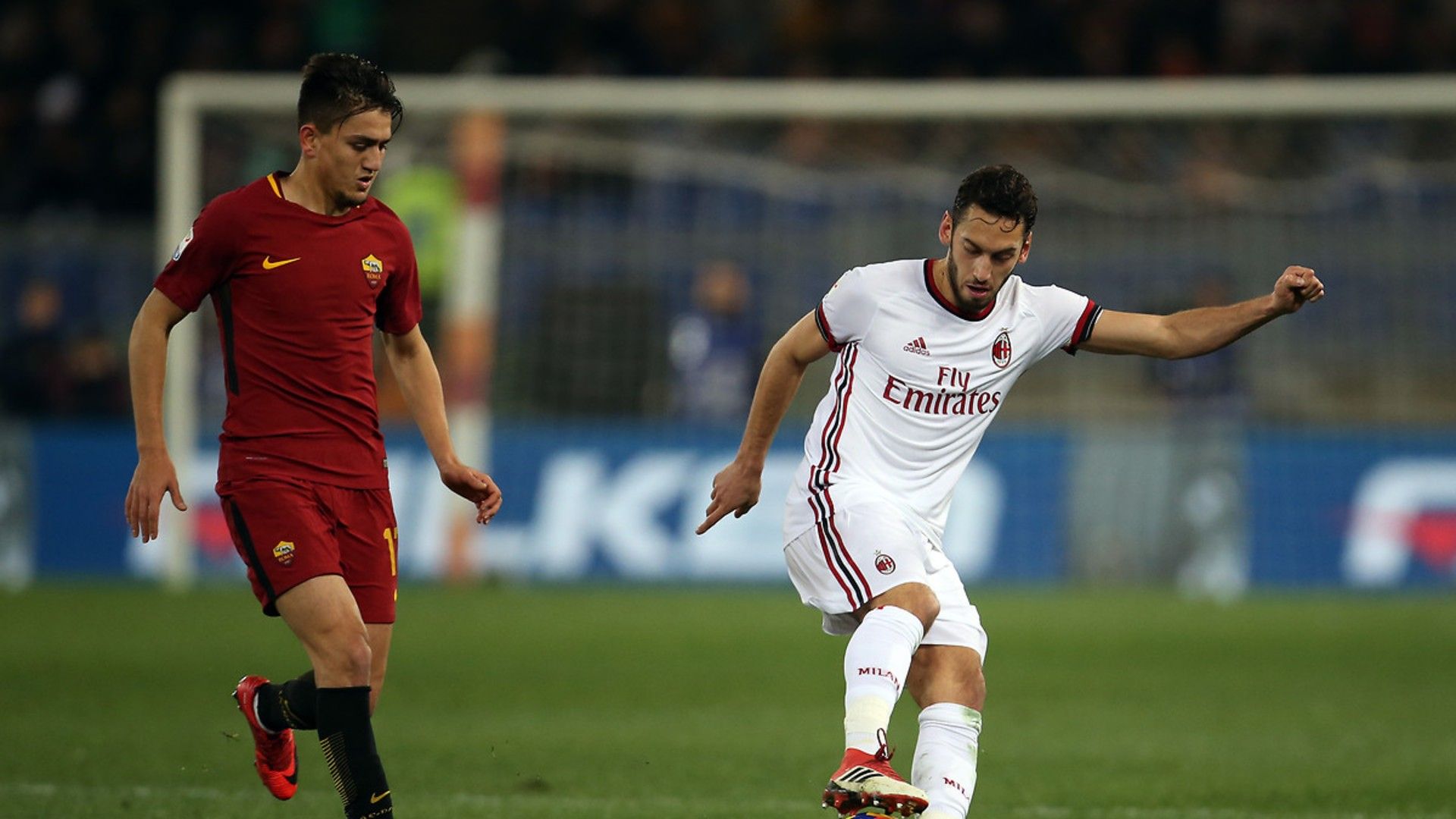 Cengiz Under Hakan Calhanoglu Roma Milan 2018