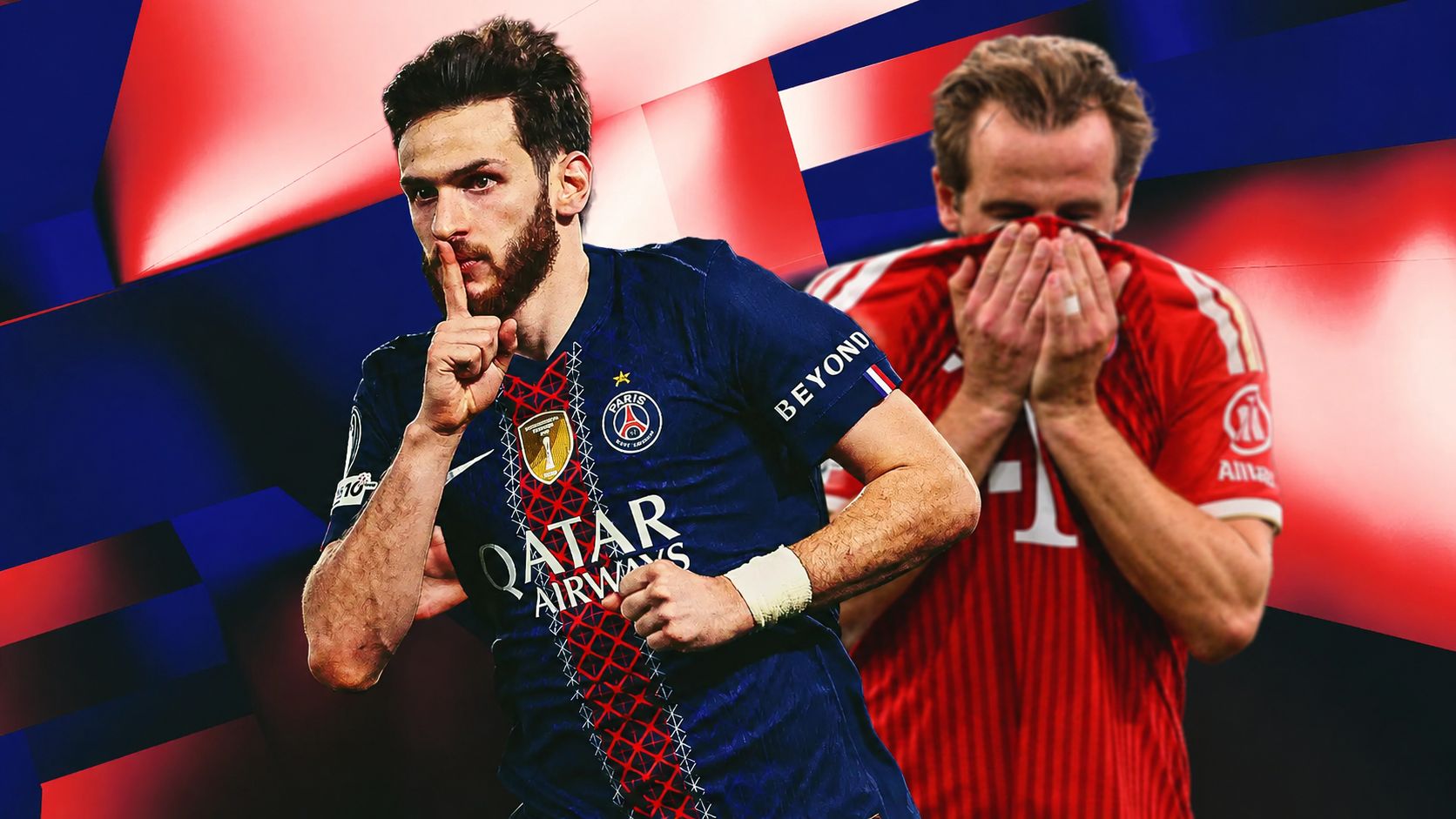 Khvicha Kvaratskhelia Harry Kane PSG Bayern GFX GOAL ONLY