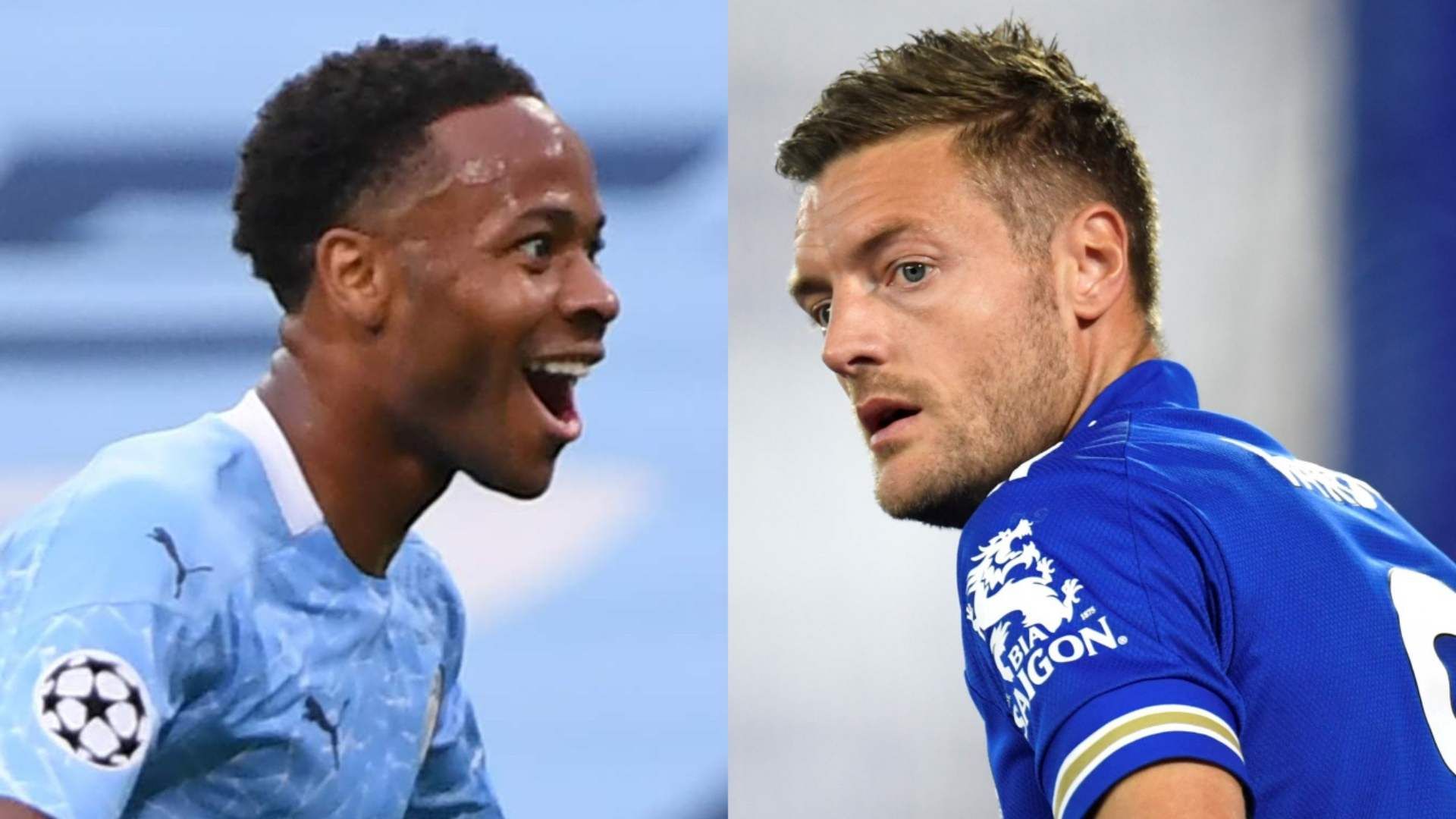 Raheem Sterling Manchester City Jamie Vardy Leicester City 2020-21