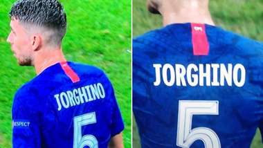 UEFA Super Cup Chelsea Jorginho shirt wrong name