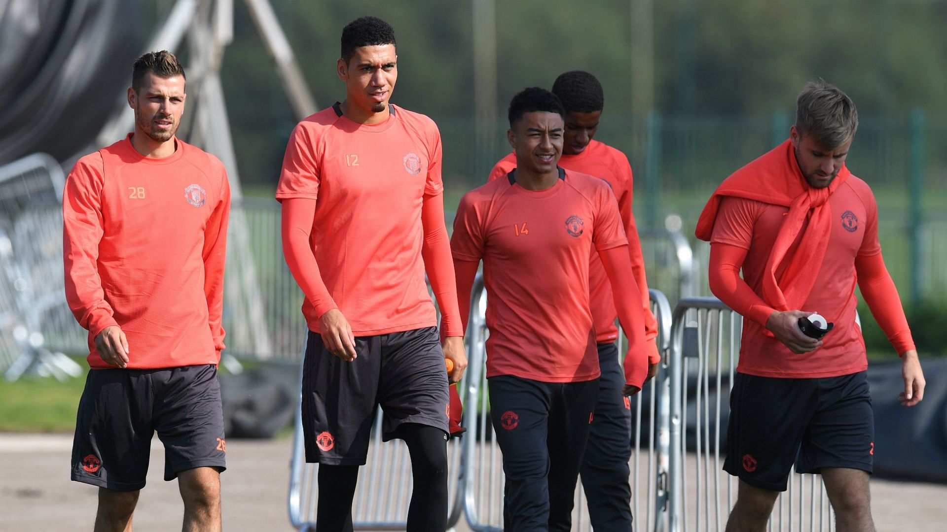 Morgan Schneiderlin Chris Smalling Jesse Lingard Luke Shaw Manchester United