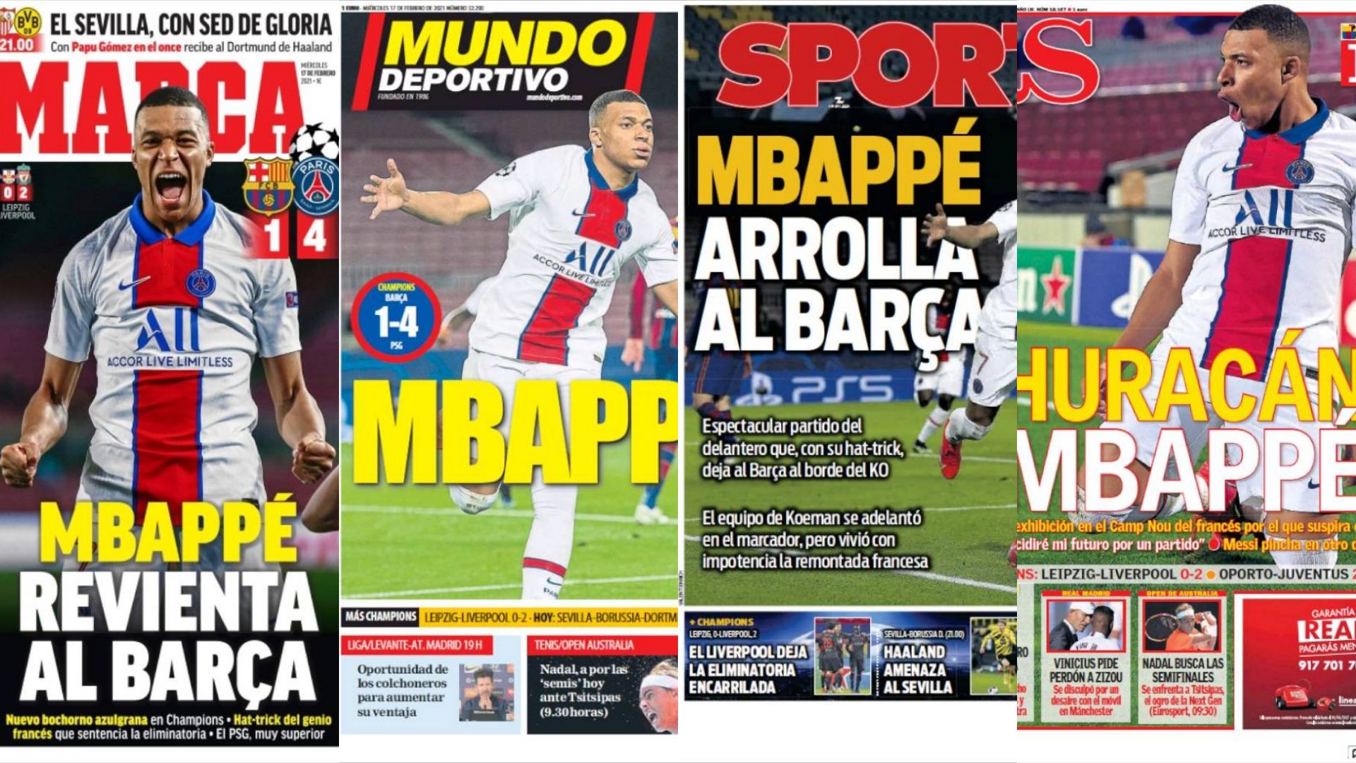 Portadas prensa Barcelona PSG
