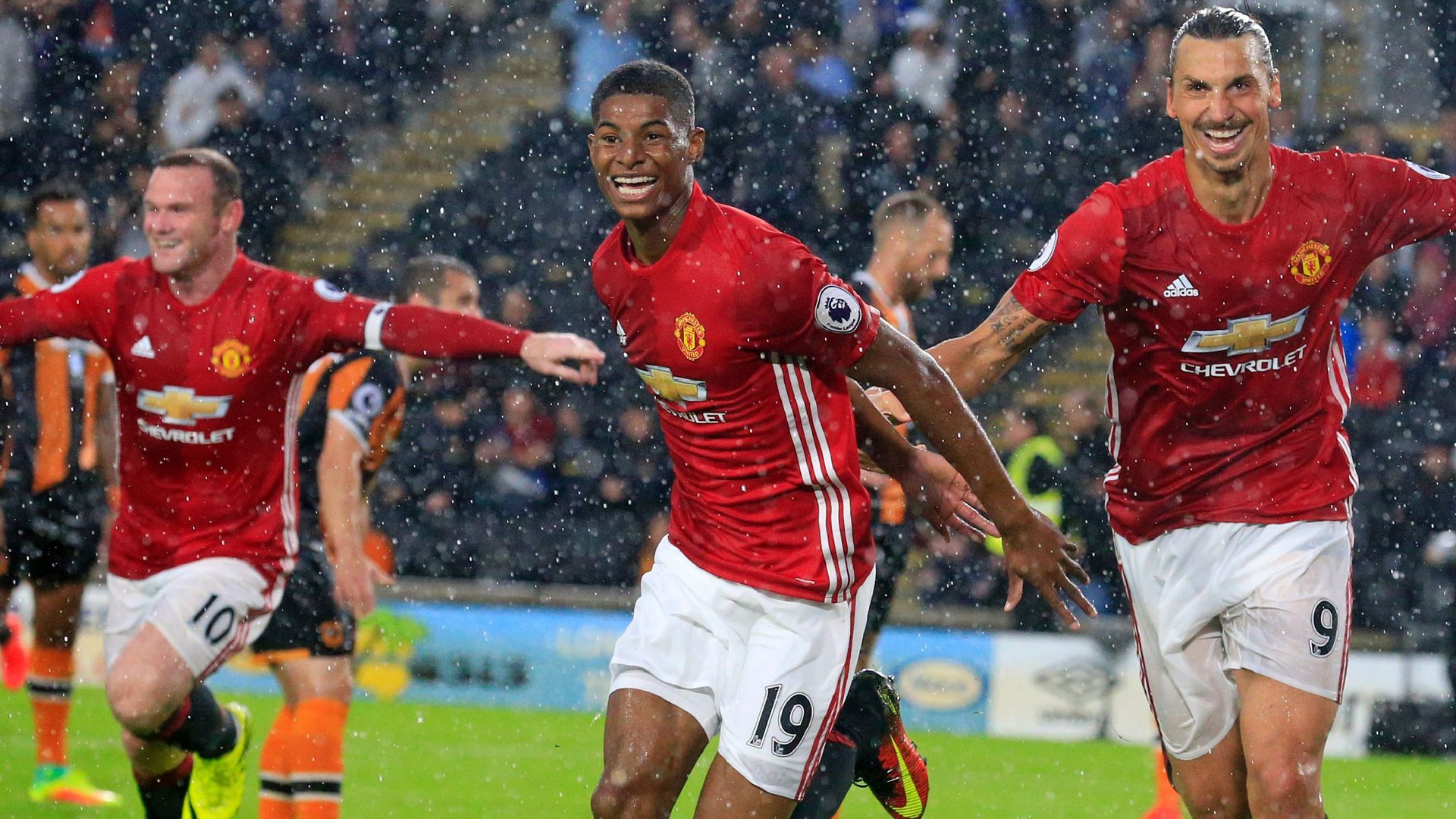 Marcus Rashford Zlatan Ibrahimovic Wayne Rooney Manchester United Hull City Premier League 08272016
