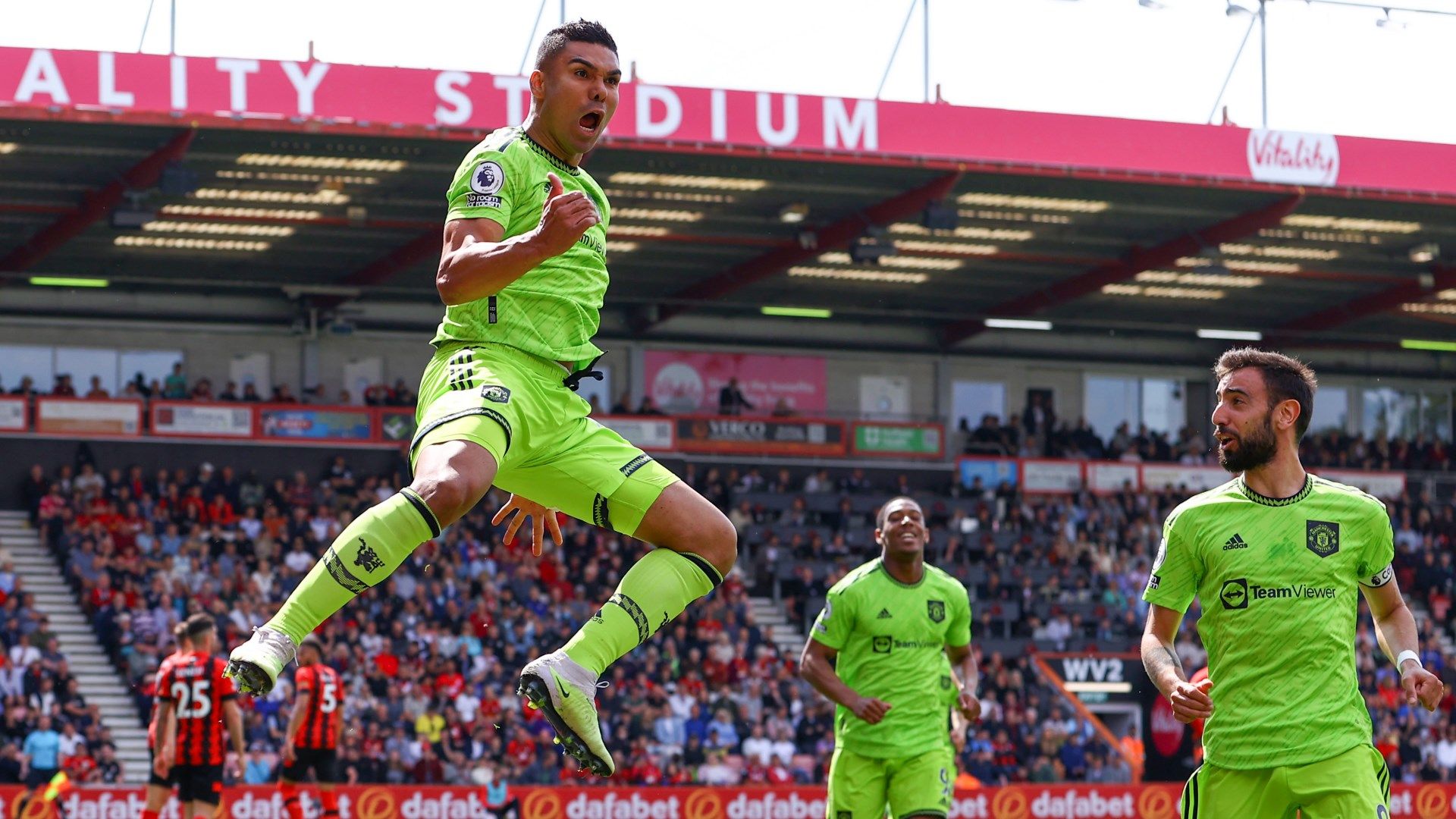 Casemiro celebrating Man Utd 2022-23