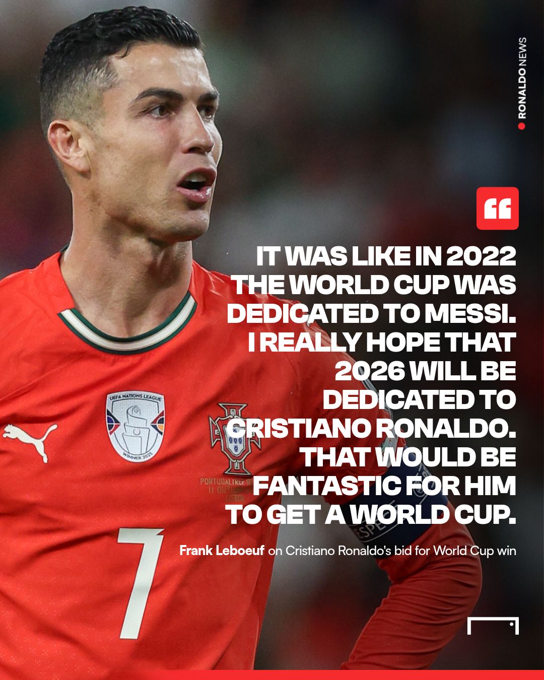 Frank Leboeuf Cristiano Ronaldo win 2026 World Cup
