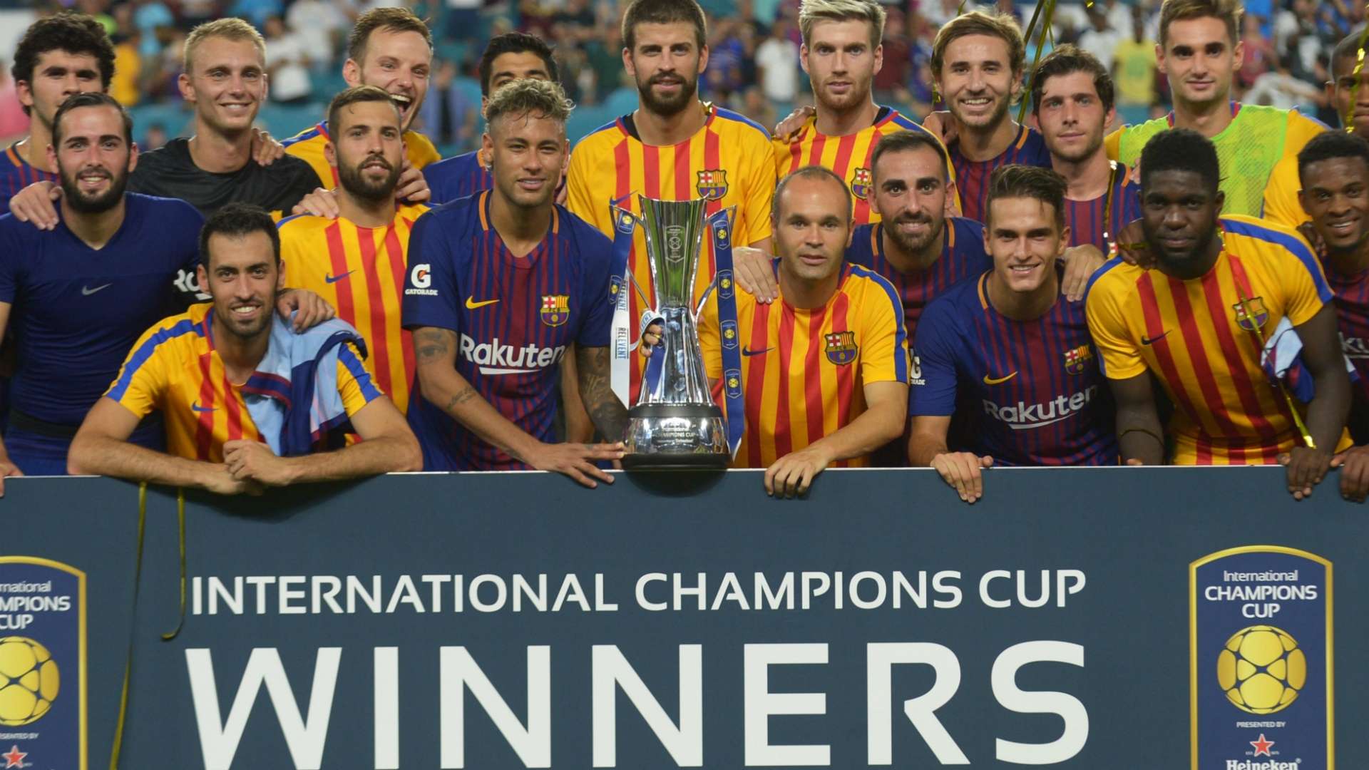 Barcelona lifting the International Champions Cup