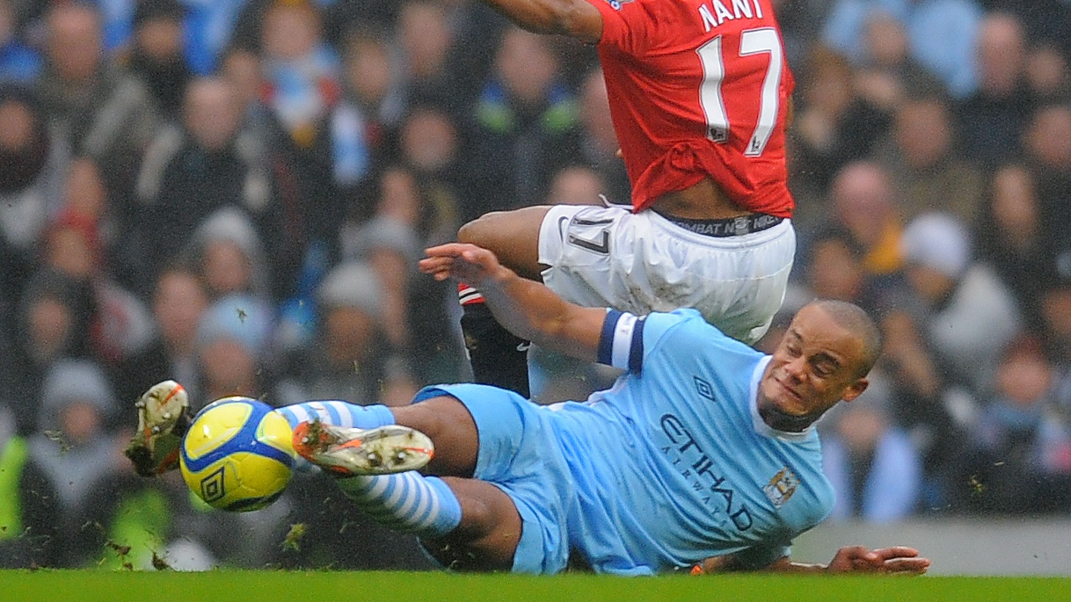 Vincent Kompany Manchester City Luis Nani Manchester United