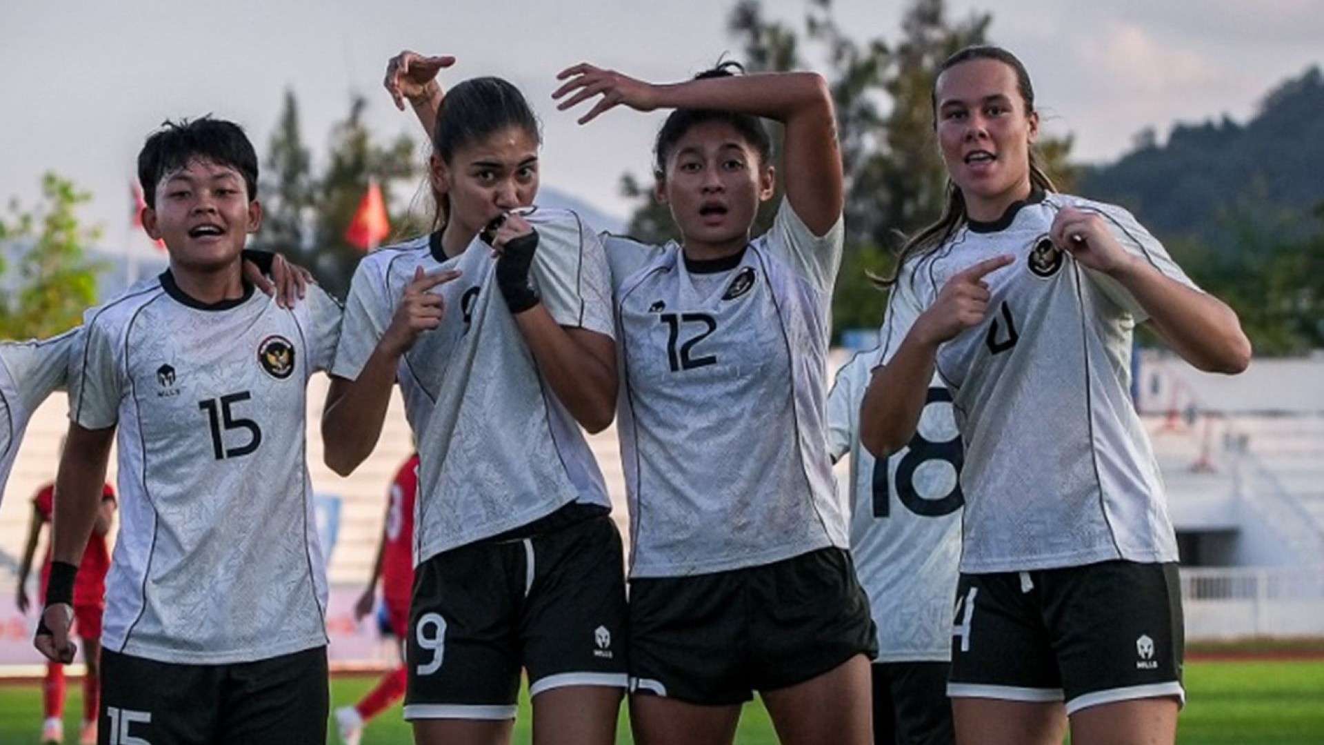 Selebrasi timnas wanita Indonesia vs Singapura SEA Games 2025