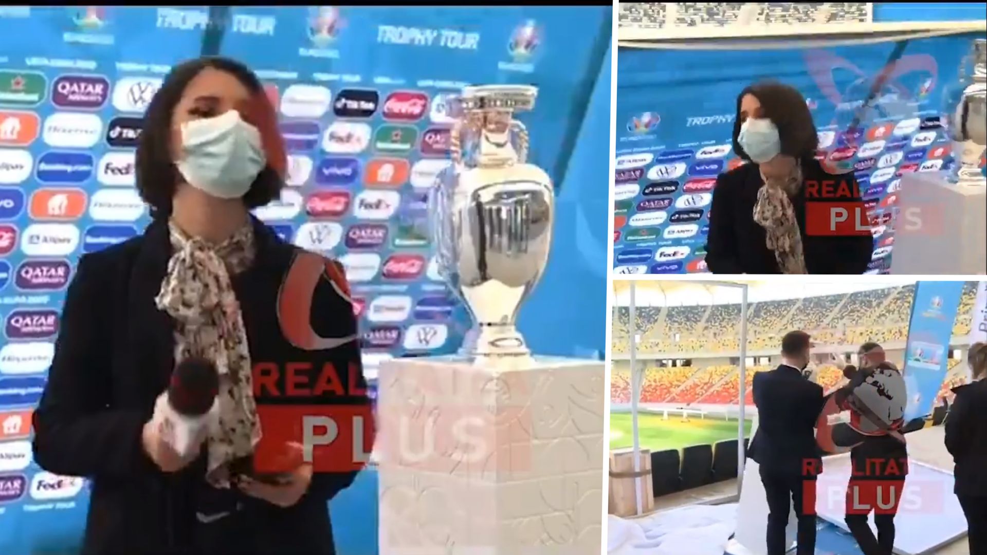 Gfx European Cup falling down Romanian TV