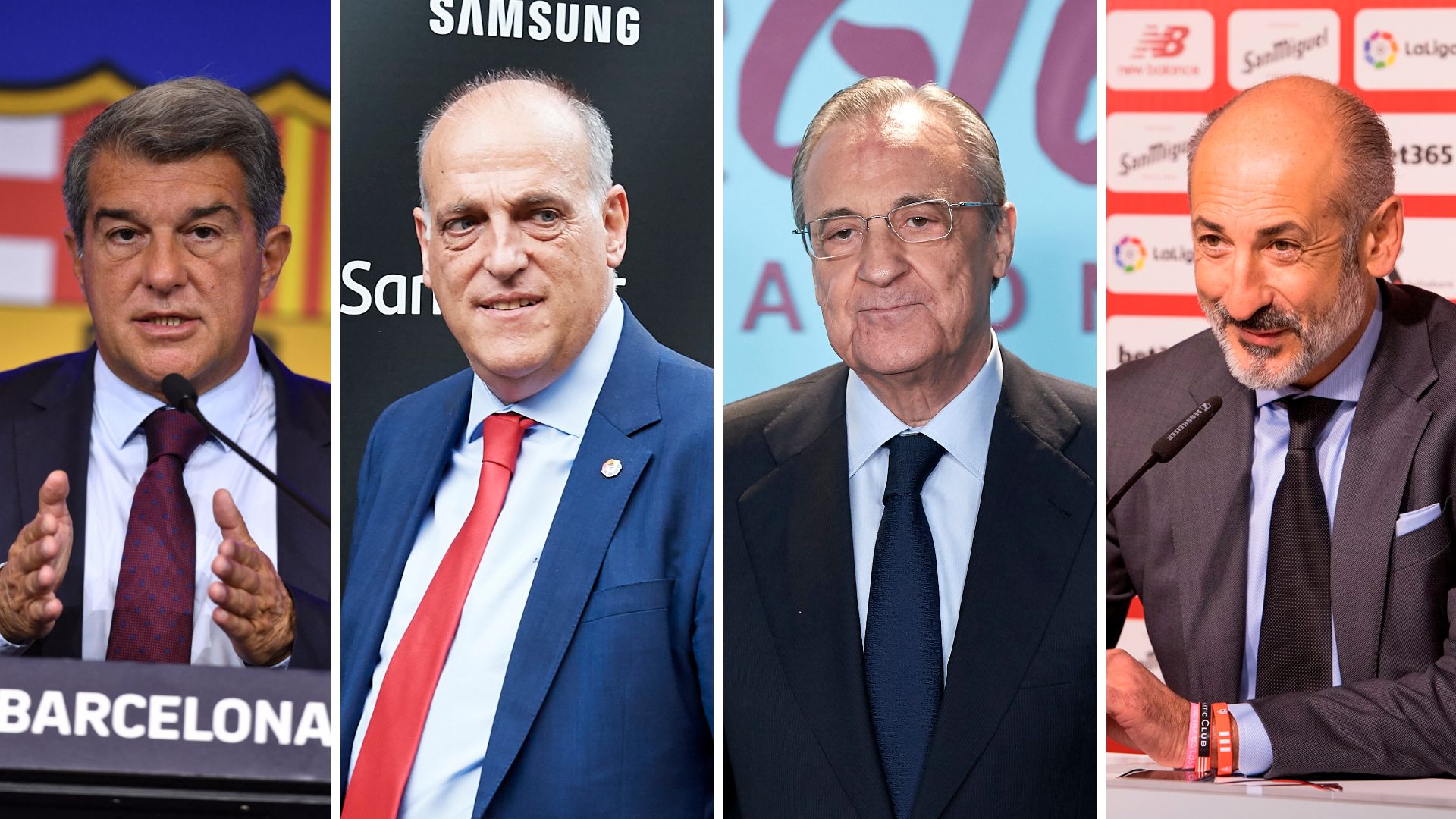 Joan Laporta Javier Tebas Florentino Pérez Aitor Elizegi LaLiga CVC
