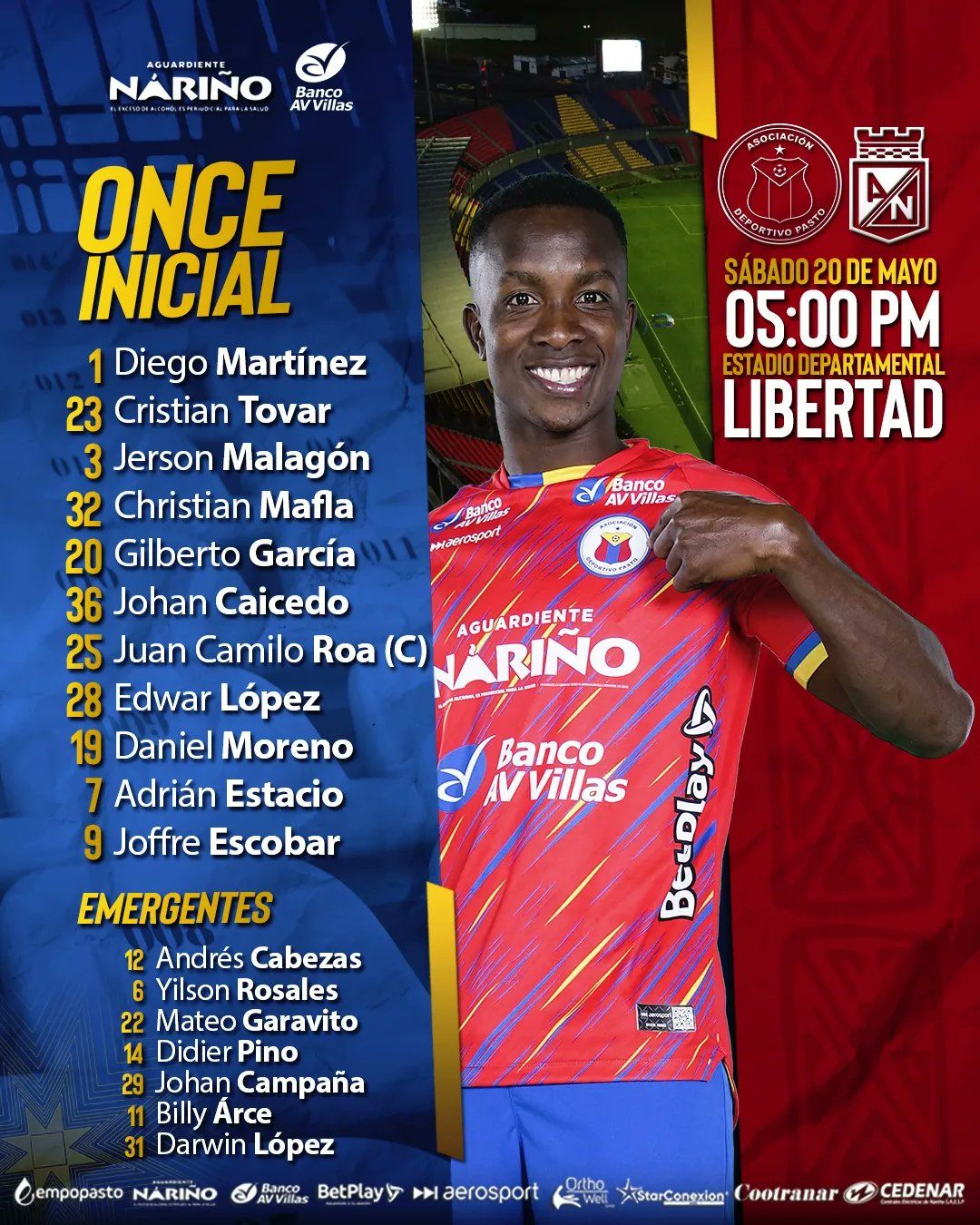 Nómina Pasto Fecha 21 Liga BetPlay 2023