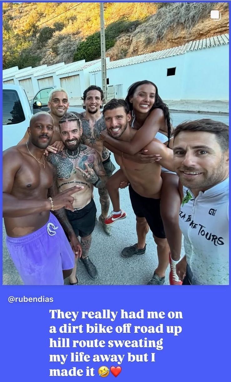 Maya Jama Ruben Dias bike ride