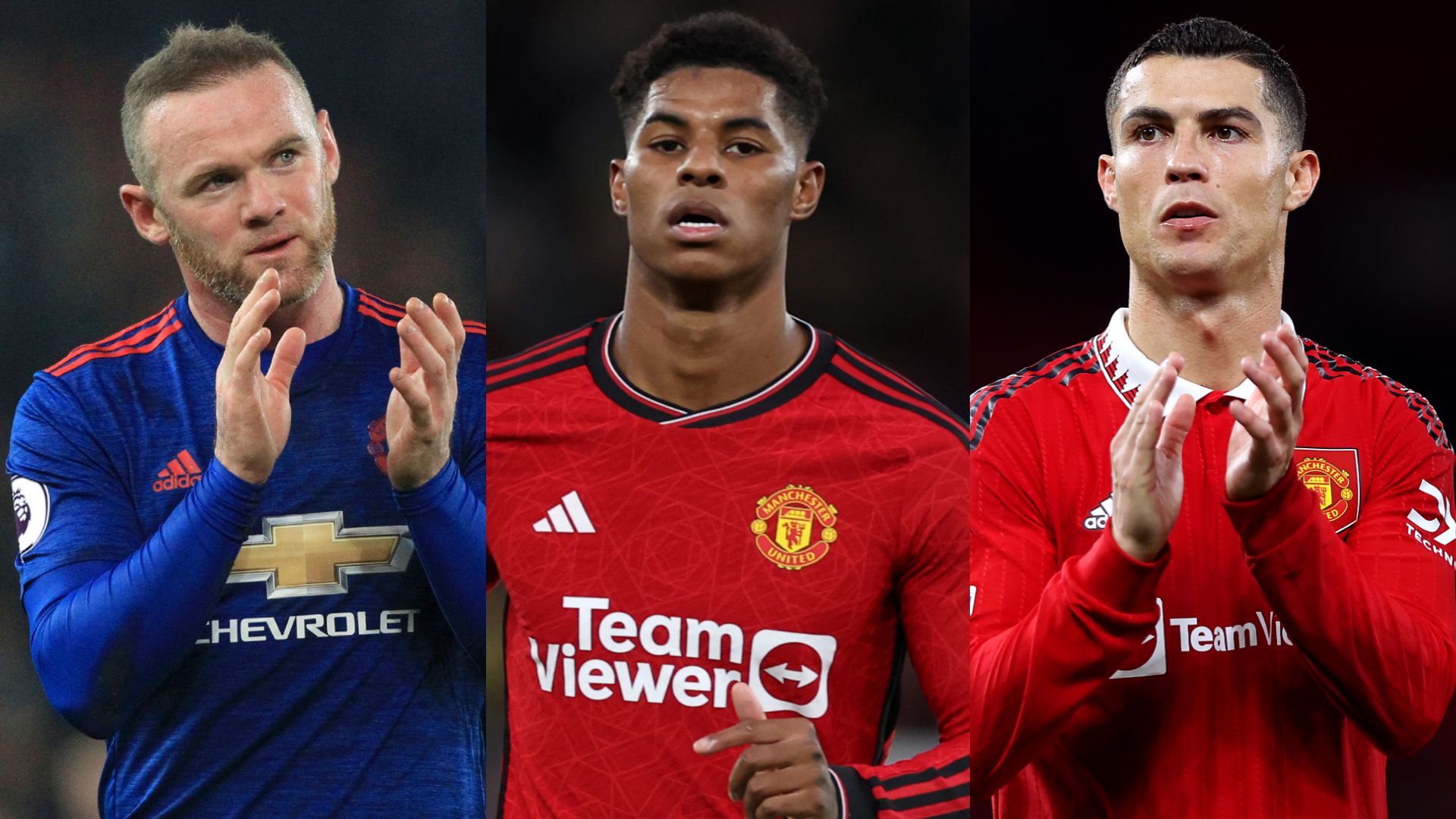 Wayne Rooney Marcus Rashford Cristiano Ronaldo