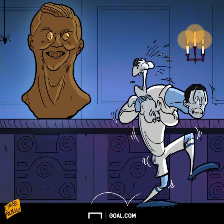 Cartoon Ronaldo statue