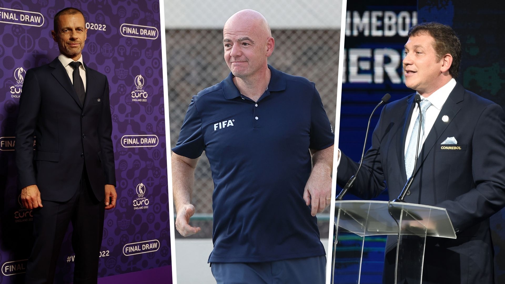 Alejandro Dominguez Aleksander Čeferin Gianni Infantino