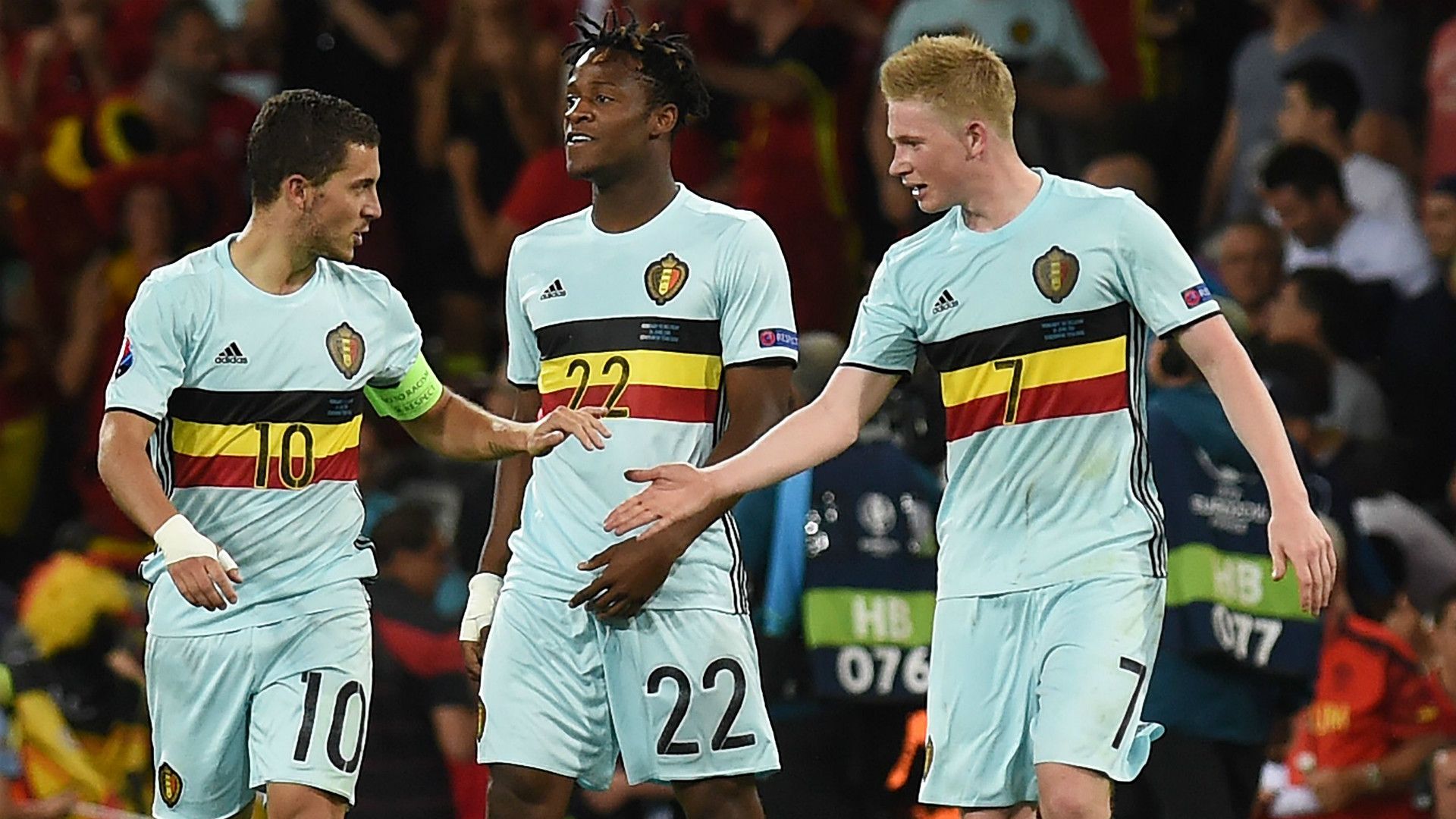 Eden Hazard Michy Batshuayi Kevin De Bruyne