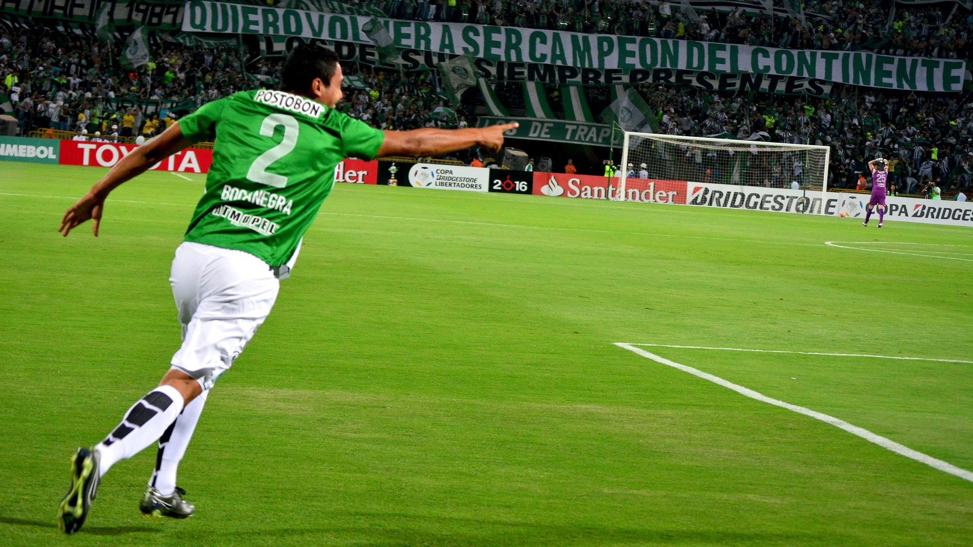 Daniel Bocanegra con Atlético Nacional en la Copa Libertadores 2016