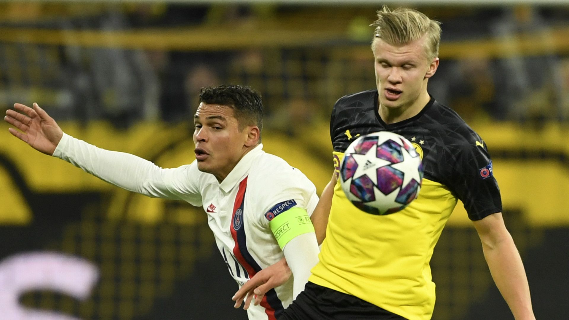 THIAGO SILVA PSG ERLING HAALAND BORUSSIA DORTMUND CHAMPIONS LEAGUE 18022020