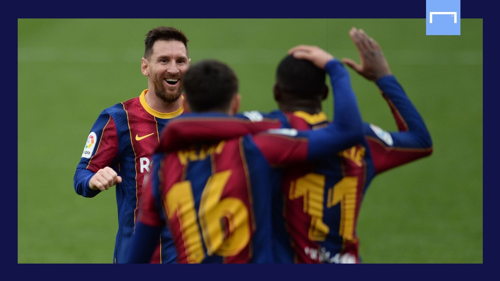 Lionel Messi Ousmane Dembele Pedri GFX Barcelona