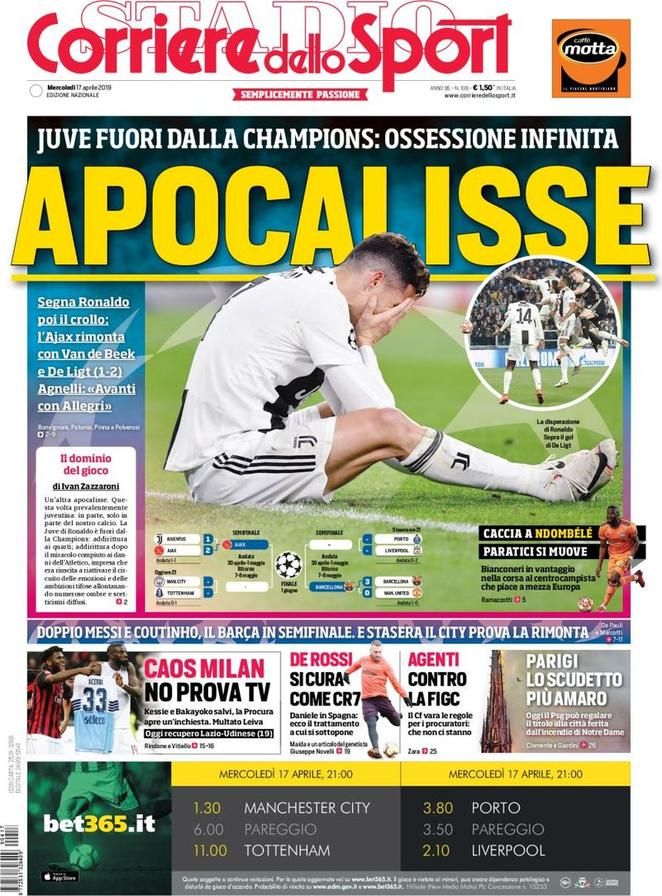 Une Corriere Dello Sport 17/04/2019