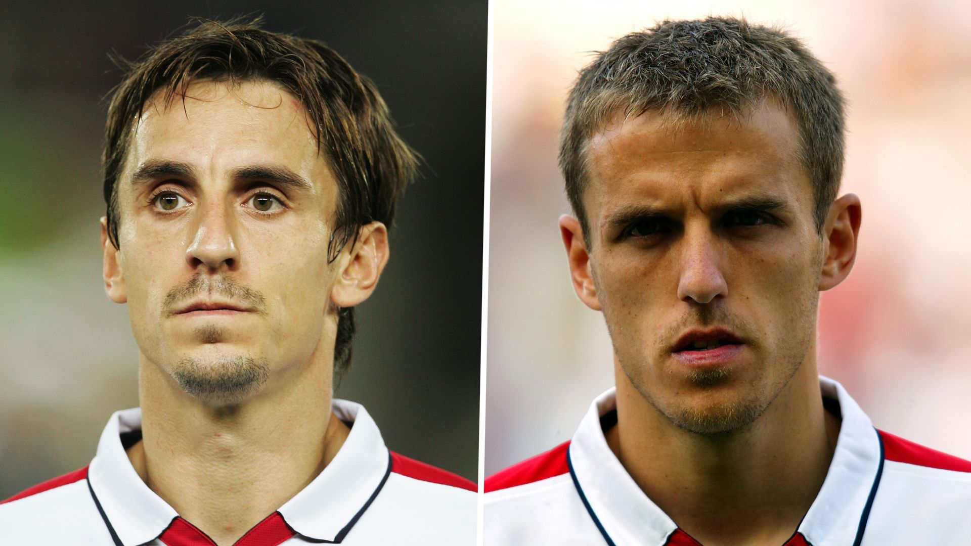 Gary Neville Phil Neville Angleterre