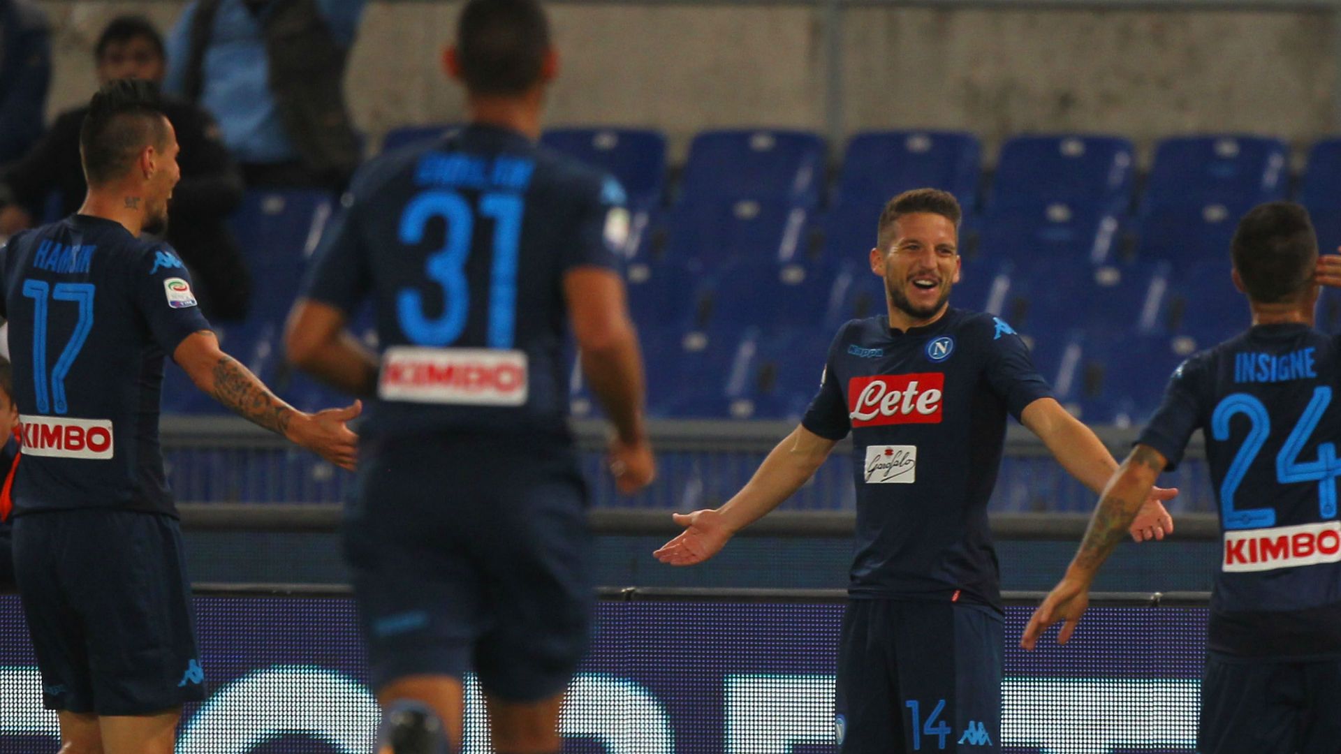 Napoli celebrating Lazio Napoli Serie A