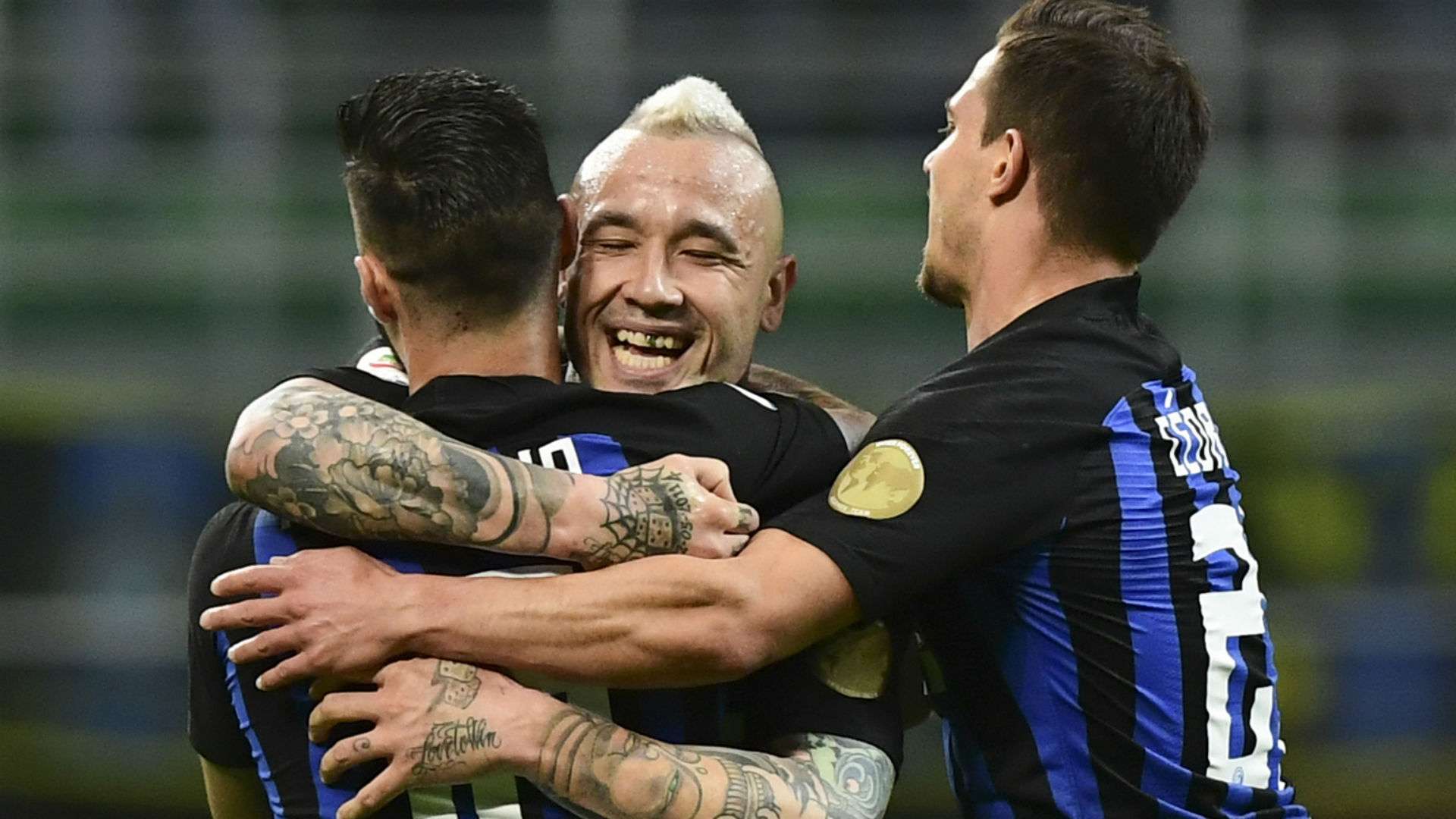 Inter celebrating Chievo Serie A