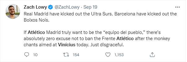 Atleti tweet