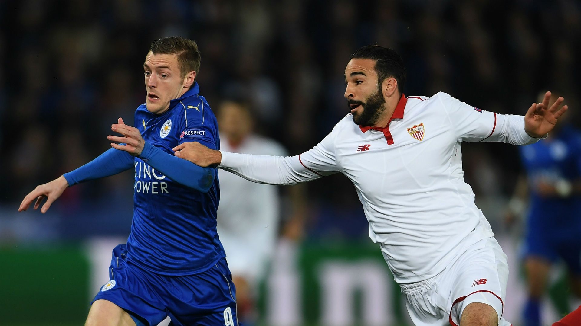 Jamie Vardy Leicester Adil Rami Sevilla