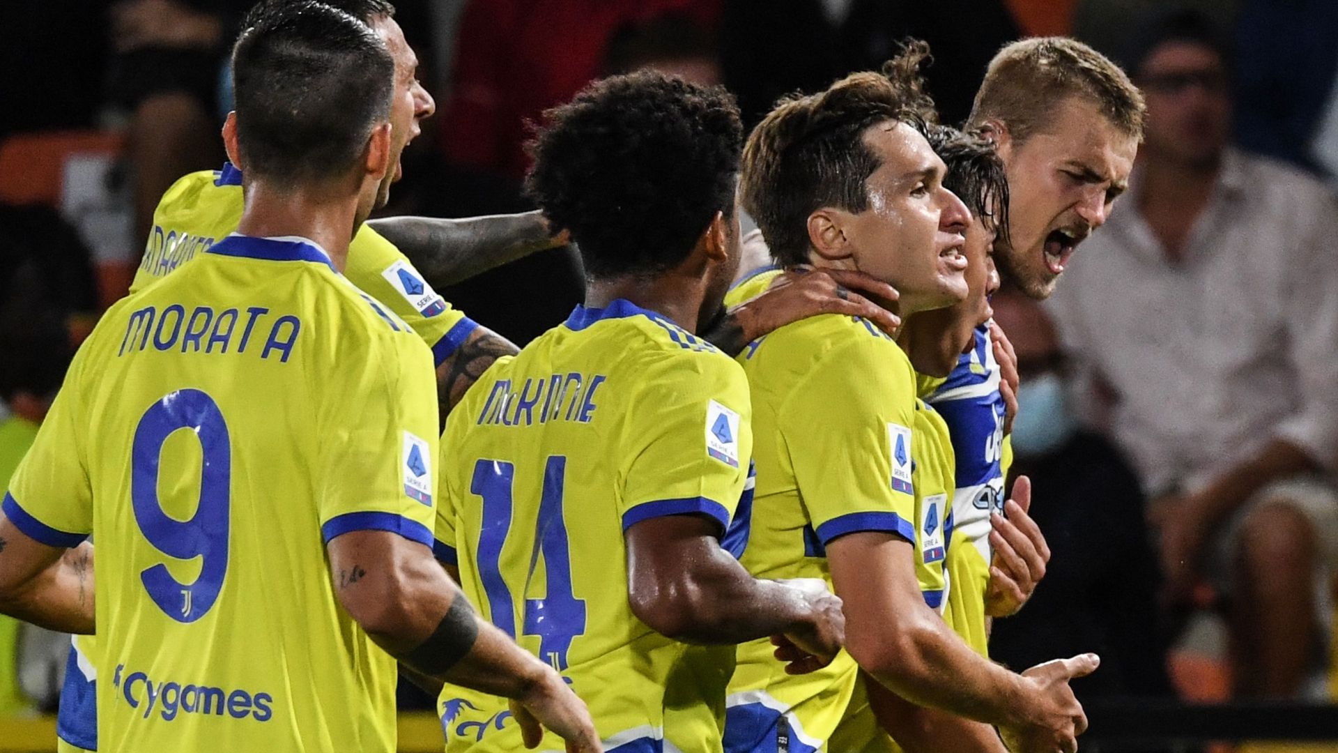 Juventus celebrating Spezia Serie A